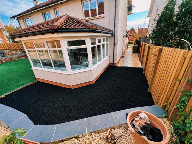 Garden transformation with new fencing and paving